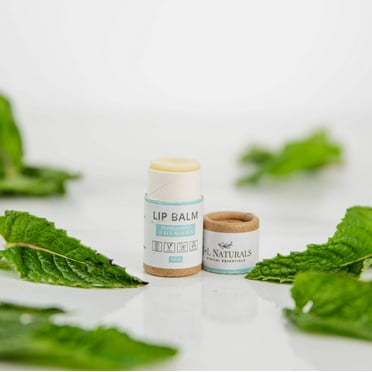 J&L Naturals Lip Balm - Peppermint & Eucalyptus - Vegan, Sustainable, Natural, Cruelty Free - 0.3oz (Single)