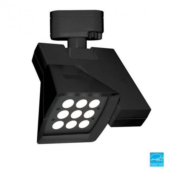 J-LED23F-30-BK-WAC Lighting-Logos-23W 1 LED Flood Track Light-9 Inches Wide by 4.13 Inches High-Black Finish-3000 Color Temperature-J Type Track/Rail