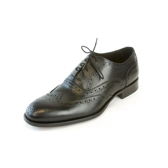 J. LINDEBERG Men's Brogue 3 Italian Calf Oxford Shoes, Black, 9