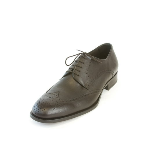 J. LINDEBERG Men's Brogue 5 Saffiano Leather Shoes, Dark Brown, 8