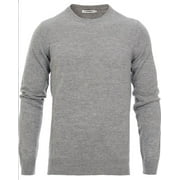 J. LINDEBERG Men's C-Neck Kashmerino Sweater, Light Grey Melange, X-Large