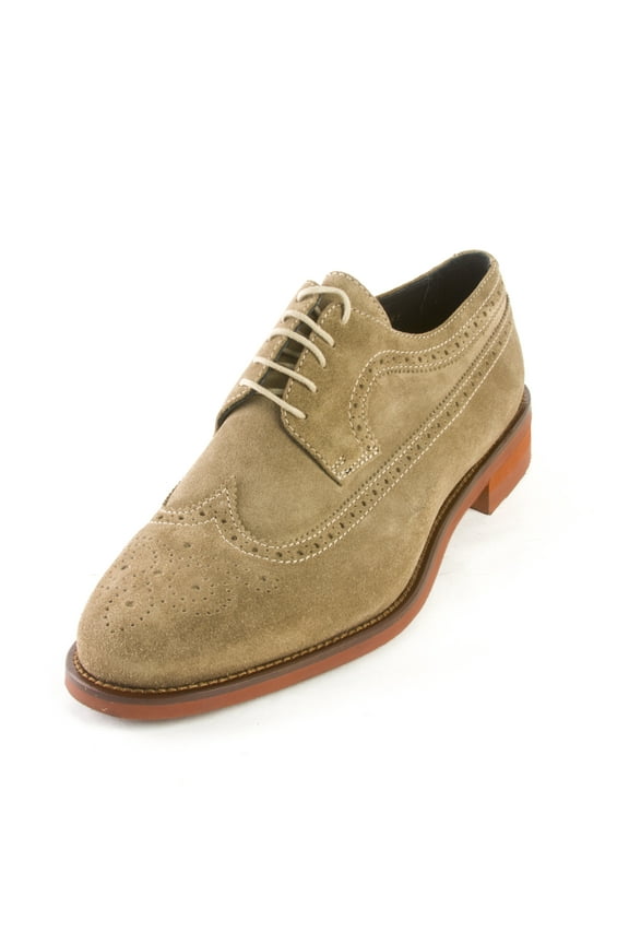 J. LINDEBERG Men's Eng Brogue Italian Suede Oxfords, Beige, Sz 10