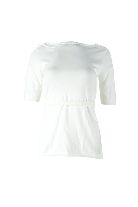 J. LINDEBERG Women's Margie Cotton Sweater, White, Small