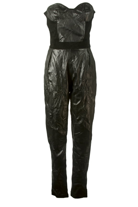 J. LINDEBERG Women's Ramona Leather Jumpsuit, Black, Sz 36