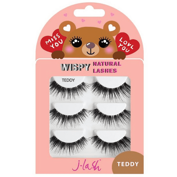 J-Lash Wispy Natural Lashes 3-Pack (Teddy)