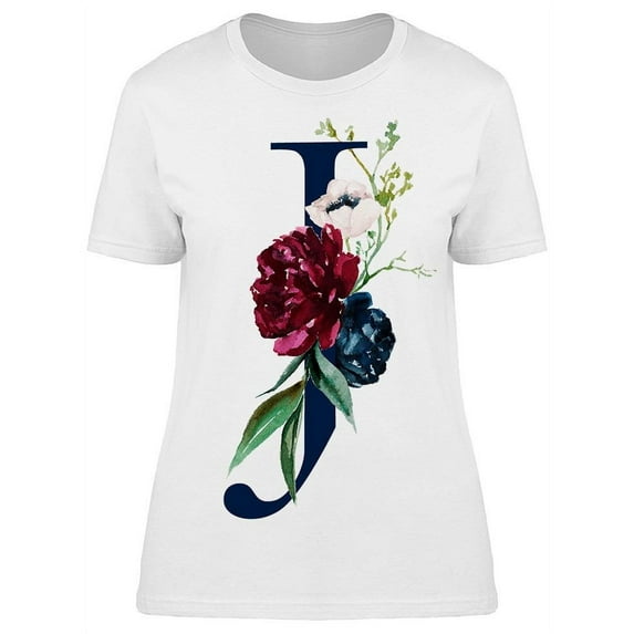 J Letter, Flower T-Shirt Women -Image by Shutterstock, Female Large