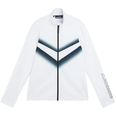 J. Lindeberg Men's Omnia Golf Mid Layer Quick Dry 4-Way Stretch Full Zip Jacket (Large, White)