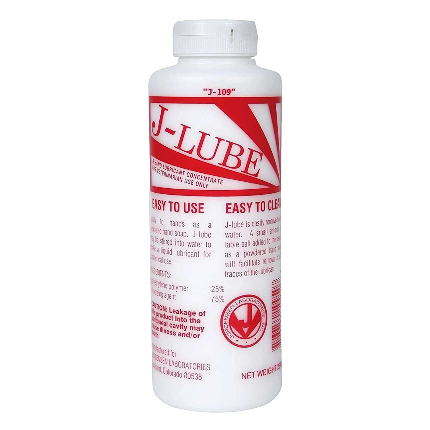 J-Lube Powdered Lubricant, 10oz Bottle with Shaker, Creates 6-8