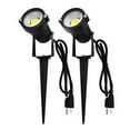 thumbnail image 1 of J.Lumi Gss6005 Outdoor Led Spotlights 5W, 120V Ac, 3000K Warm White, Outdoor Use, Metal Ground Stake, Flag Light, Outdoor Spotlight With Stake, Ul Cord 3-Ft With Plug (Pack Of 2), 1 of 5