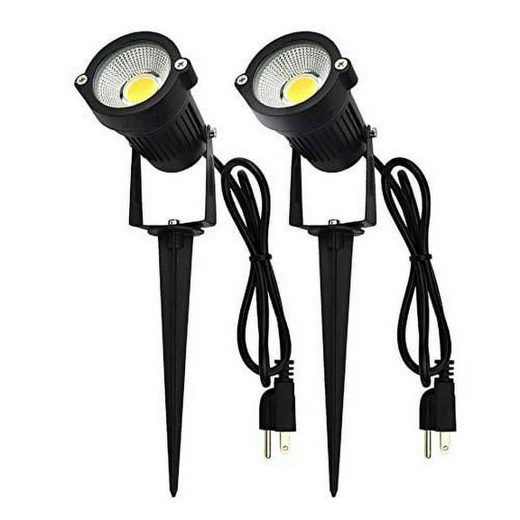 J.Lumi Gss6005 Outdoor Led Spotlights 5W, 120V Ac, 3000K Warm White, Outdoor Use, Metal Ground Stake, Flag Light, Outdoor Spotlight With Stake, Ul Cord 3-Ft With Plug (Pack Of 2)