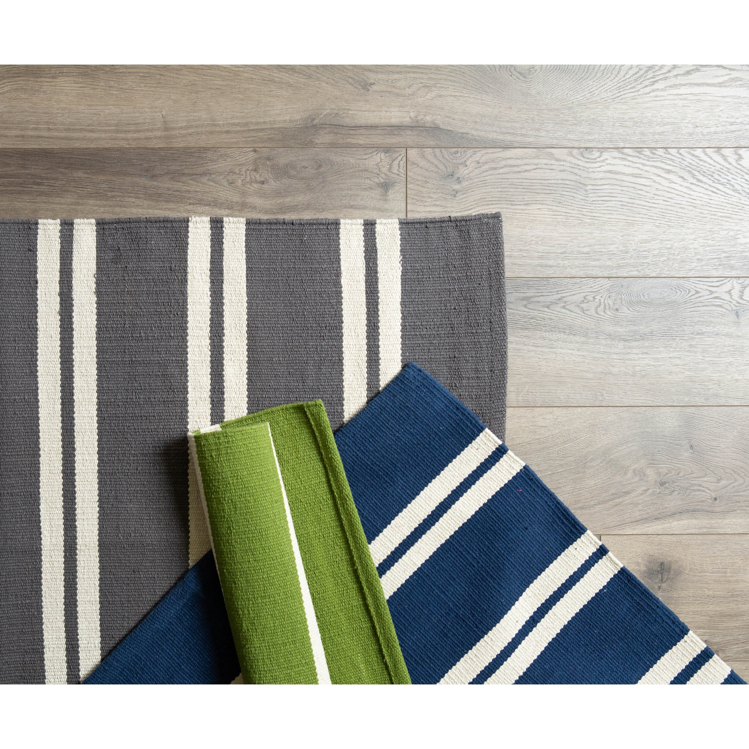 Design Imports J&M Double Cabana Stripe Rug 30x48 Navy Blue Green ...