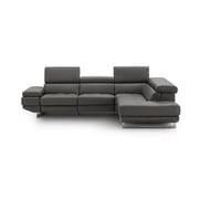 J & M Furniture 19933-RHFC 117 x 93 x 41 x 29.5-38.5 in. Annalaise Right Hand Facing Chaise, Dark Grey