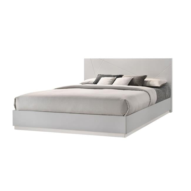 J&M Furniture 17122-Q Naples Queen Size Bed, Grey