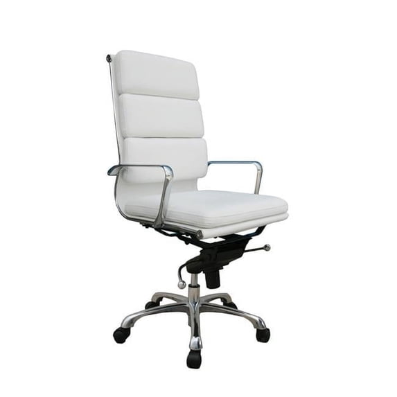 J & M Furniture 17647 Plush White High Back Office Chair