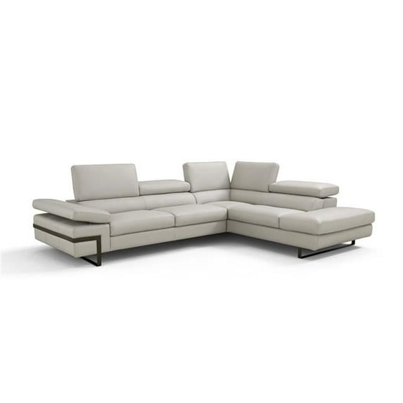 J & M Furniture 17774-RHFC 110 x 91 x 26-35 in. I867 Right Hand Facing Chaise, Light Grey