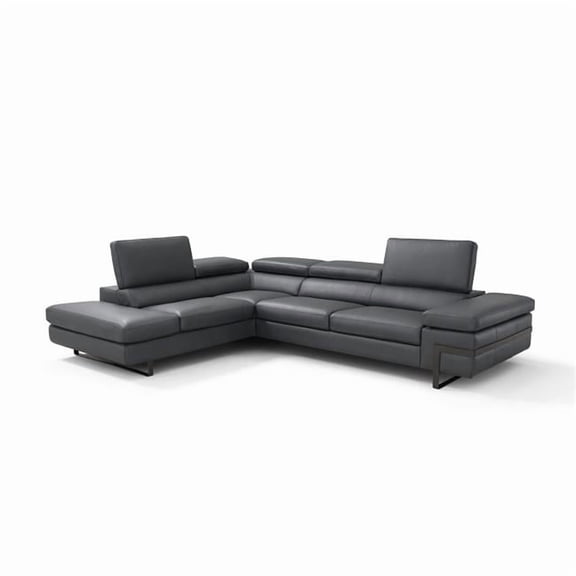 J & M Furniture 17775-LHFC 110 x 91 x 26-35 in. I867 Left Hand Facing Chaise, Dark Grey