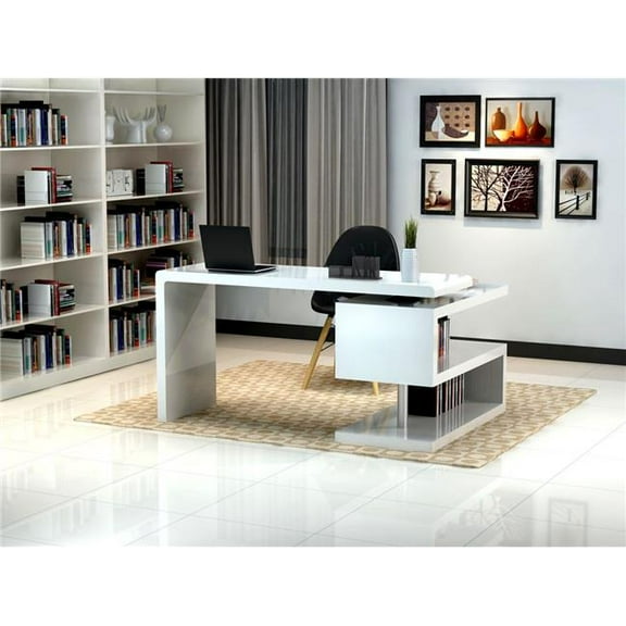 J & M Furniture 17914 A33 Office Desk - White