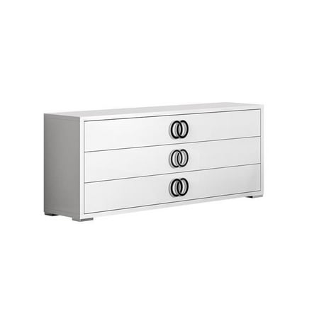J & M Furniture 18122-D 32 x 61 x 18.5 in. Luxuria Dresser, White & Black