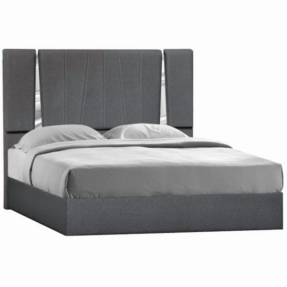 J & M Furniture 18710-K 55.5 x 80 x 83.4 in. Matisse King Size Bed, Charcoal