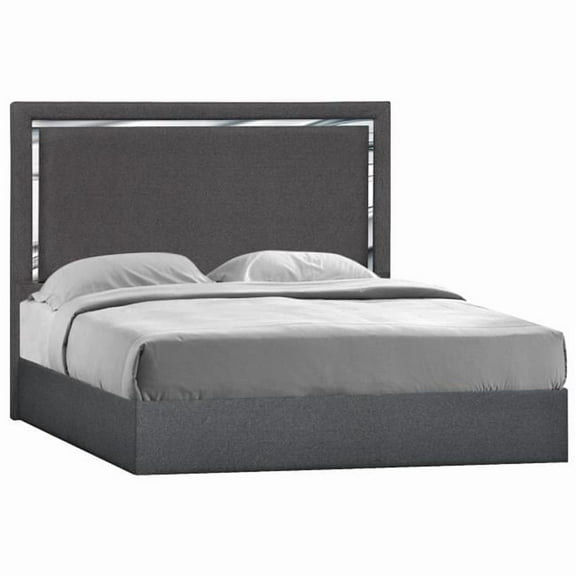 J & M Furniture 18740-K 55.5 x 80 x 83.4 in. Monet King Size Bed, Charcoal