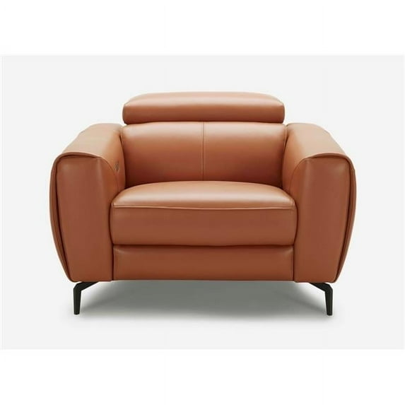 J&M Furniture 1882411-C Lorenzo Premium Italian Leather Chair - Caramel - 44 x 41-62 x 30-38 in.