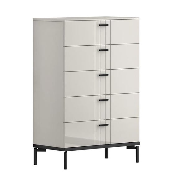 J & M Furniture 19778-C 47 x 31 x 16.5 in. Bella Chest, Grey & Black