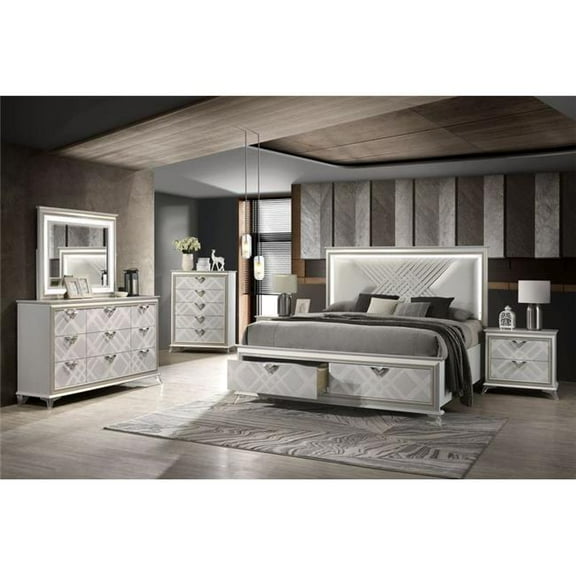 J&M Furniture 18488-C Brickfield Chest, Silver