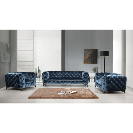 J&M Furniture Glitz Love Seat in Blue