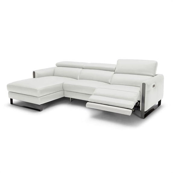 J & M Furniture Nina Premium Leather Sectional in Left hand Facing - Ochre - 68in.D x 107in.W