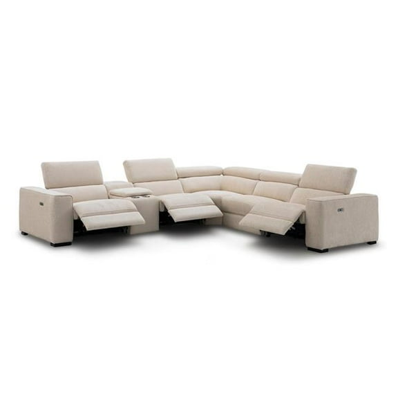 J&M Furniture 19965-S Picasso Motion Fabric Sectional Sofa, Sand