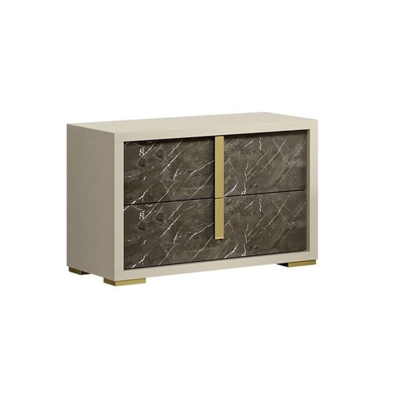 J & M Furniture 18554-NS 22.5 x 24 x 16 in. Sonia Night Stand, Pearl Metallic