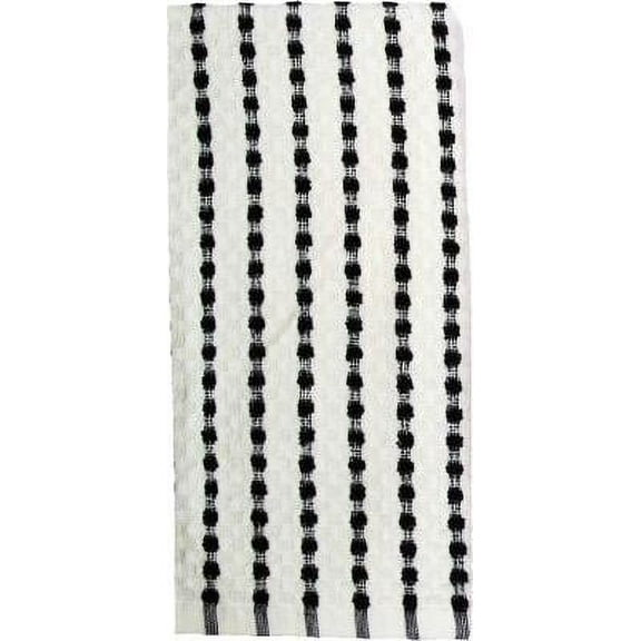 J & M HOME FASHIONS 7395 16x26 BLK Striped Towel