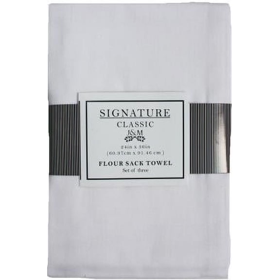 7420 Flour Sack Towels, White Cotton, 24 x 36-In., 3-Pk. - Quantity 3