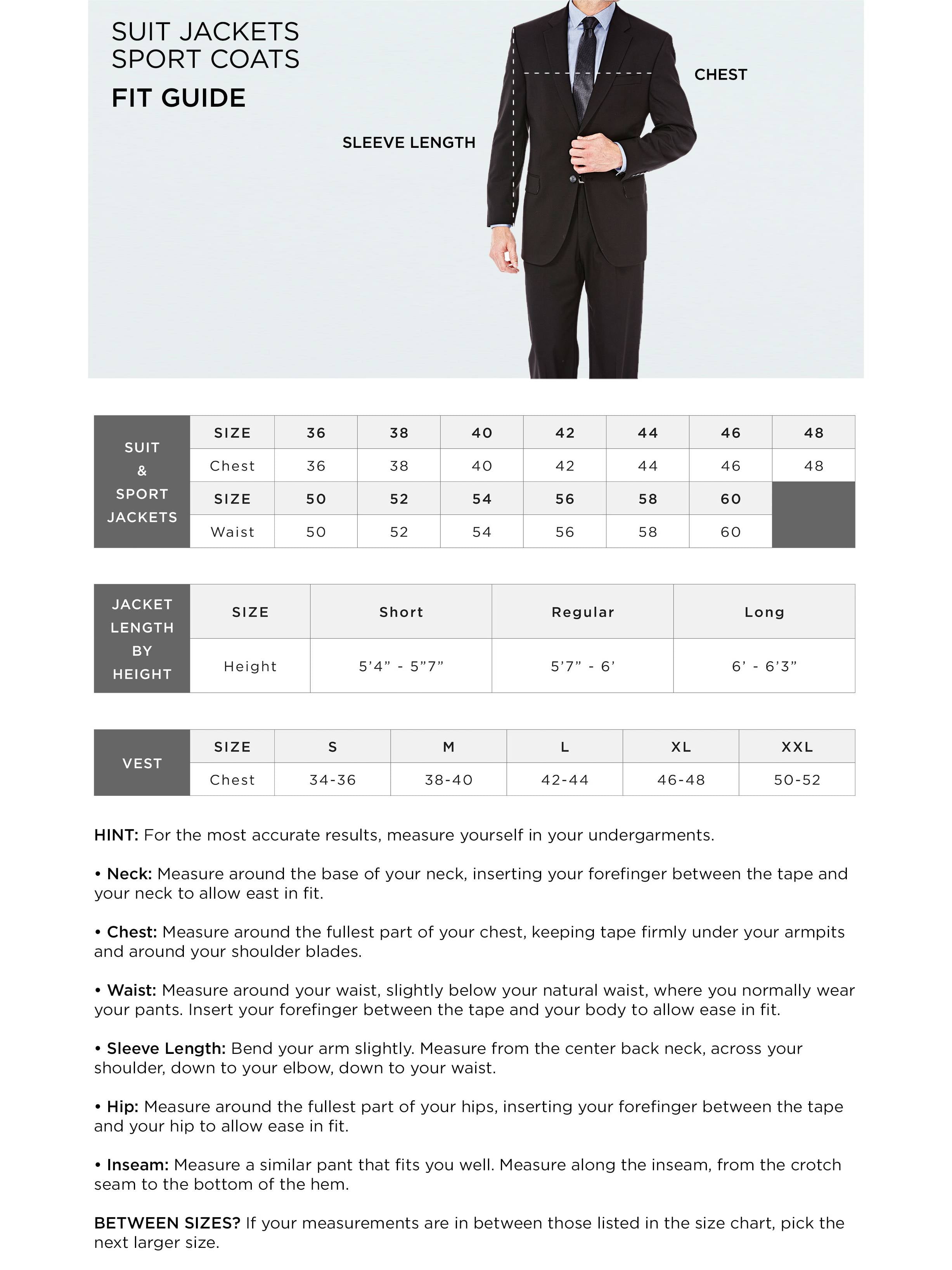 Wear How To Figure Out Suit Jacket Size Haggar Men's Way Stretch