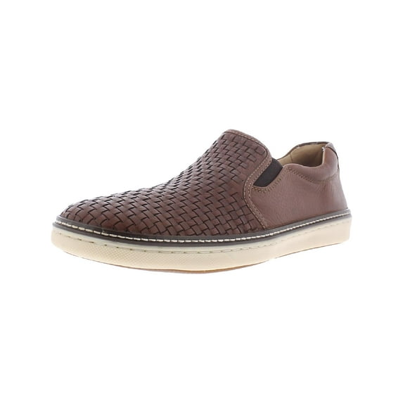 J&M Mens McGuffey Leather Slip On Boat Shoes