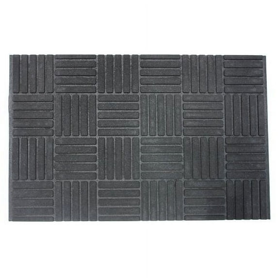 J&M Parquet Charcoal Rubber Doormat 17x27