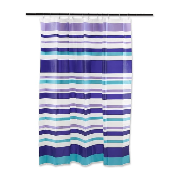 J & M Home Fashions Printed Vinyl Shower Curtain - Stripes