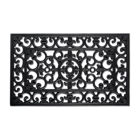 J&M Wrought Iron Rubber Doormat 18x30