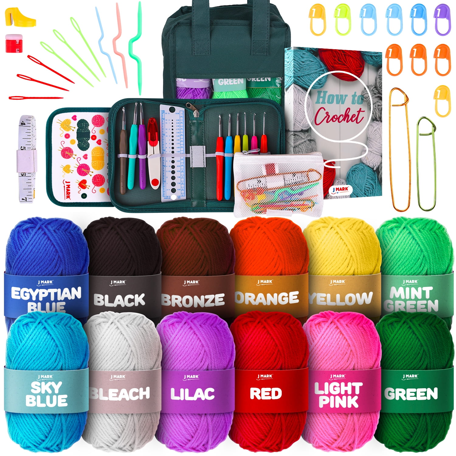 ユミコア 3点セット Amazon.com: J MARK Crochet Kit for Beginners Adults -1320 Yards