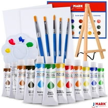J MARK Painting Kit Includes Acrylic Paint Set, 8 x 10 in. Canvases, Brushes, Palette and More