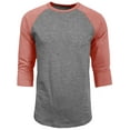 thumbnail image 1 of J. METHOD Men's 3/4 Sleeve Baseball Crewneck Tshirt Top Raglan Jersey T Shirt NEMT06 HGRY/RED XL, 1 of 4