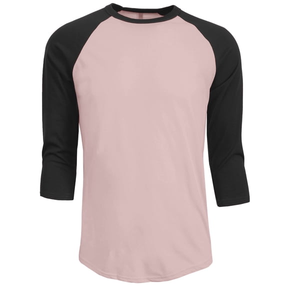 J. METHOD Men's 3/4 Sleeve Baseball Crewneck Tshirt Top Raglan Jersey T Shirt NEMT06 PNK/BLK S