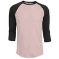 thumbnail image 1 of J. METHOD Men's 3/4 Sleeve Baseball Crewneck Tshirt Top Raglan Jersey T Shirt NEMT06 PNK/BLK XL, 1 of 3