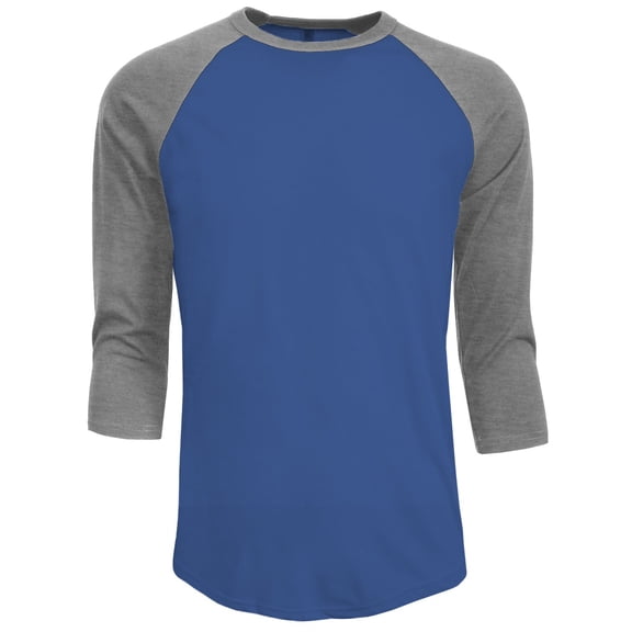 J. METHOD Men's 3/4 Sleeve Baseball Crewneck Tshirt Top Raglan Jersey T Shirt NEMT06 ROY/HGRY S