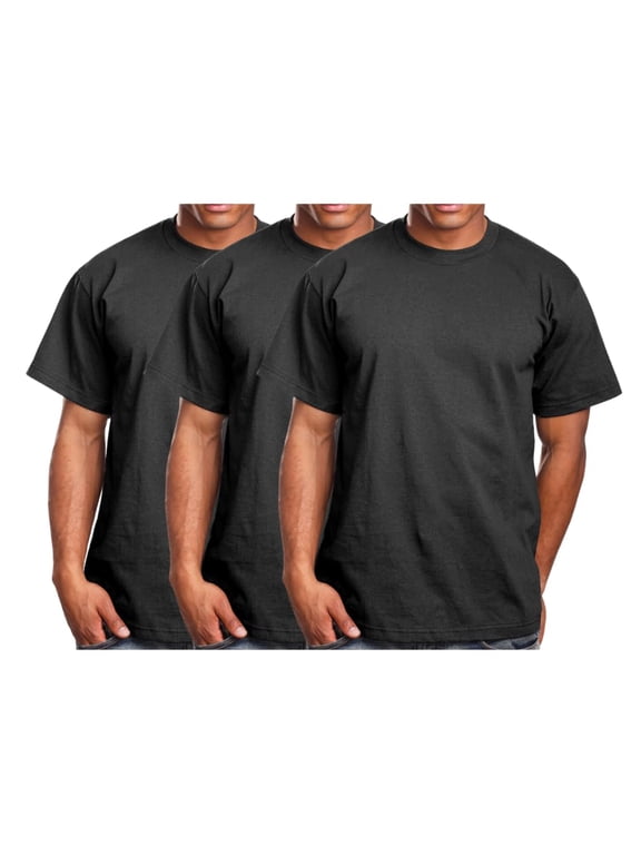 Men's Basic T Shirt 3 Pack Short Sleeve Crewneck Soft Solid Tee Casual Top Tshirt NEMT119 Charcoal 2XL