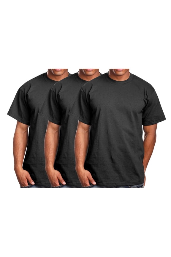 Men's Basic T Shirt 3 Pack Short Sleeve Crewneck Soft Solid Tee Casual Top Tshirt NEMT119 Charcoal 2XL