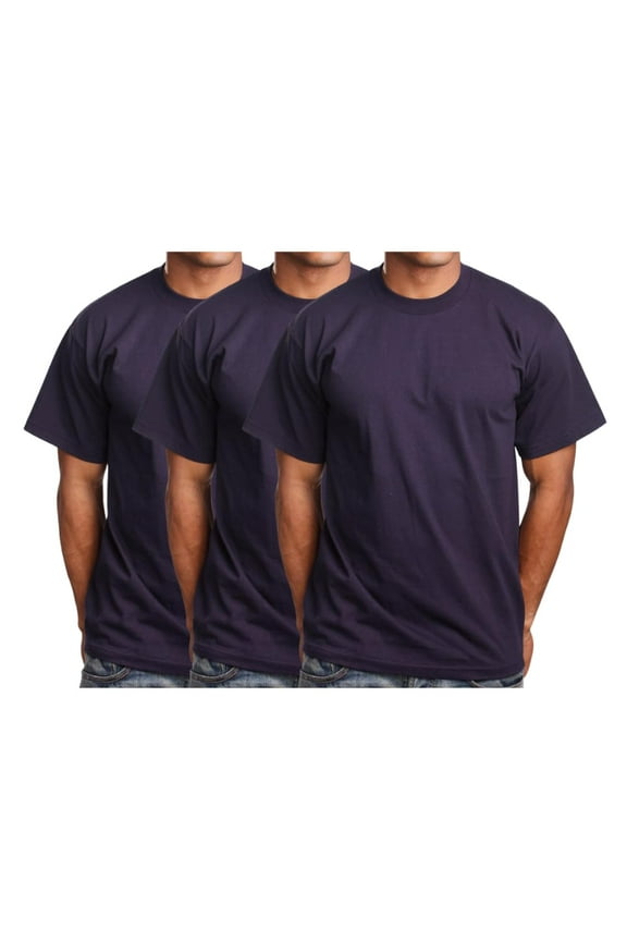 Men's Basic T Shirt  3 Pack Short Sleeve Crewneck Soft Solid Tee Casual Top Tshirt NEMT119 Navy M