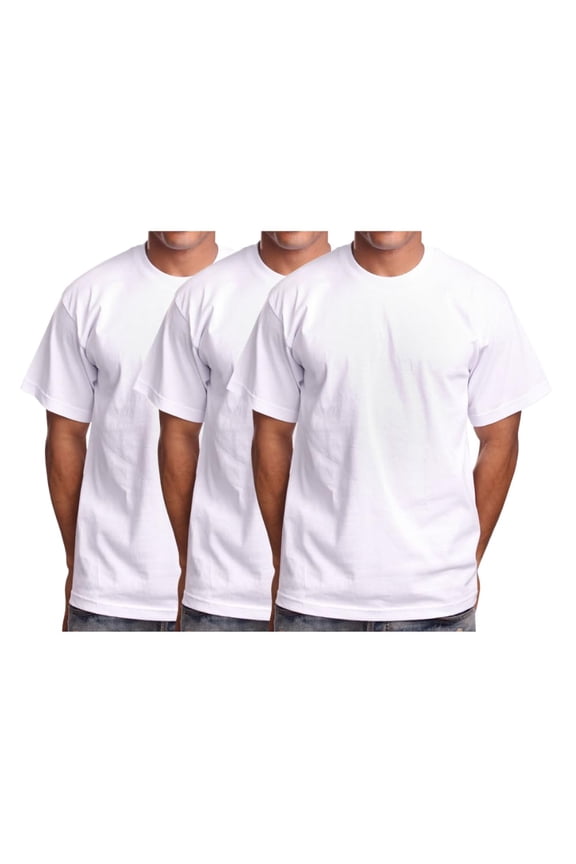 Men's Basic T Shirt  3 Pack Short Sleeve Crewneck Soft Solid Tee Casual Top Tshirt NEMT119 White L