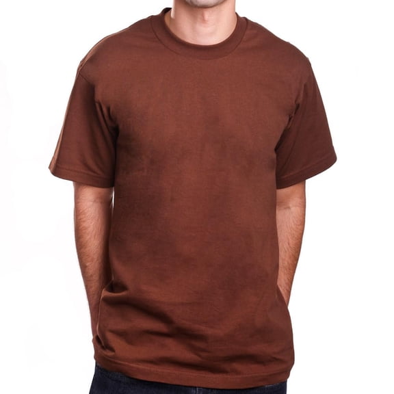J. METHOD Men's Basic T Shirt  Short Sleeve Crewneck Soft Solid Tee Casual Top Tshirt NEMT119 Brown XL