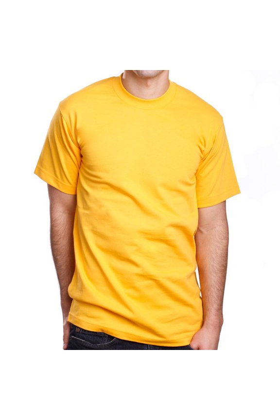 Men's Basic T Shirt – Short Sleeve Crewneck Soft Solid Tee Casual Top Tshirt NEMT119 Gold M